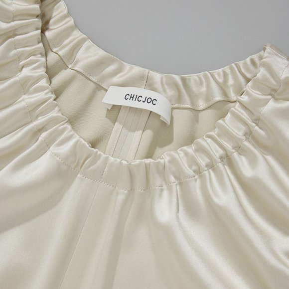 CHICJOC Women Pearl Acetate Satin Sleeveless Top - Picture 5 of 15